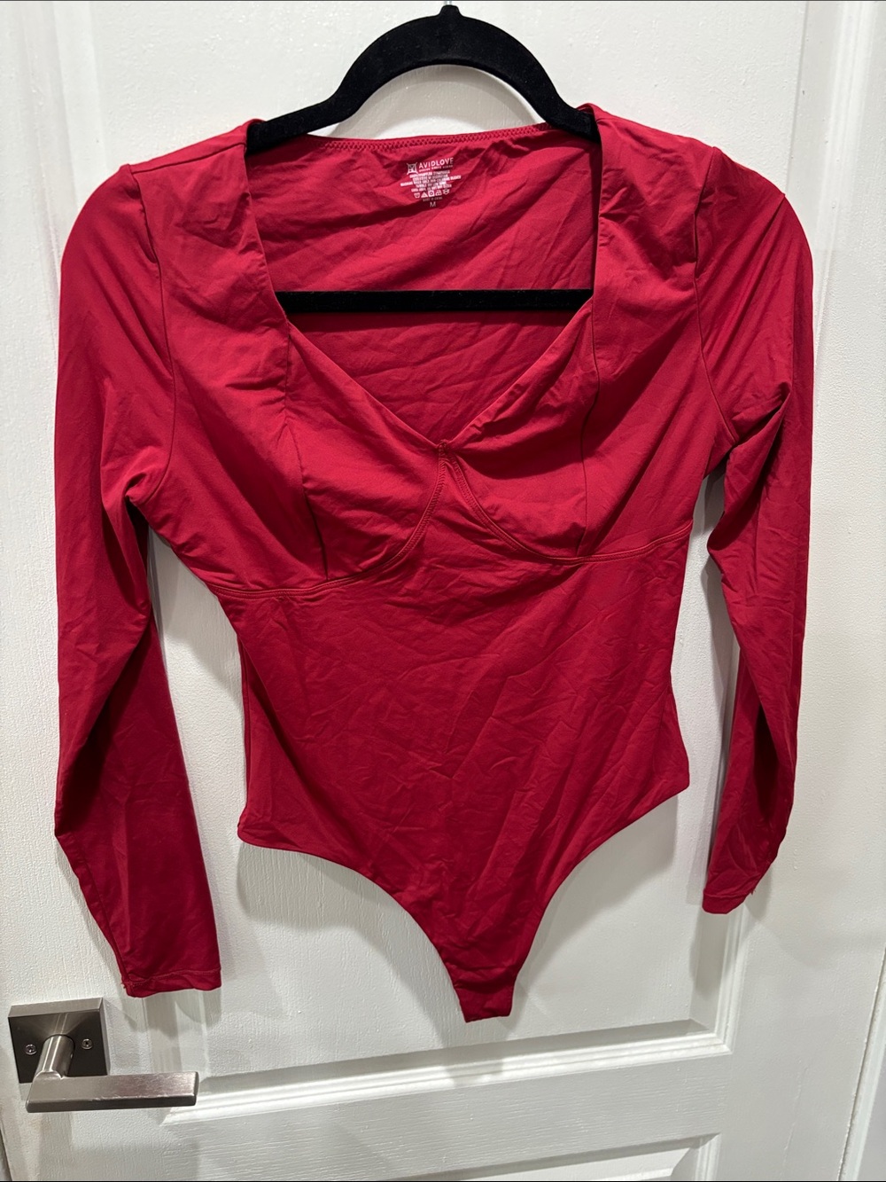 Long-Sleeve Raspberry Red Bodysuit